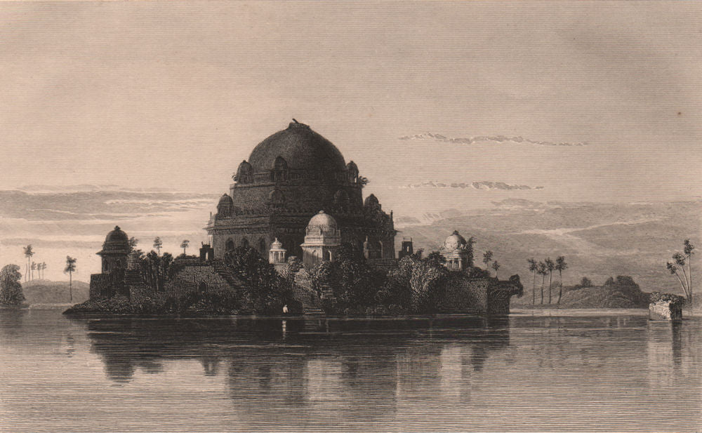 BRITISH INDIA. Tomb of Sher Shah Suri, Sasaram 1858 old antique print picture